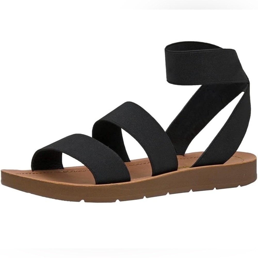 Cushionaire indigo black stretch sandal size 9.5